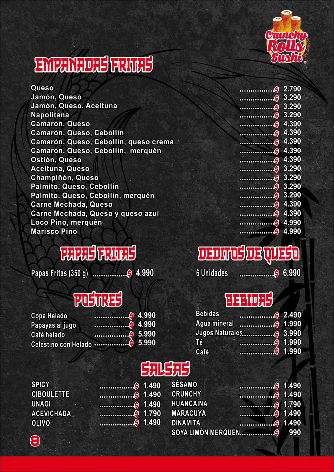 Carta menú página 9